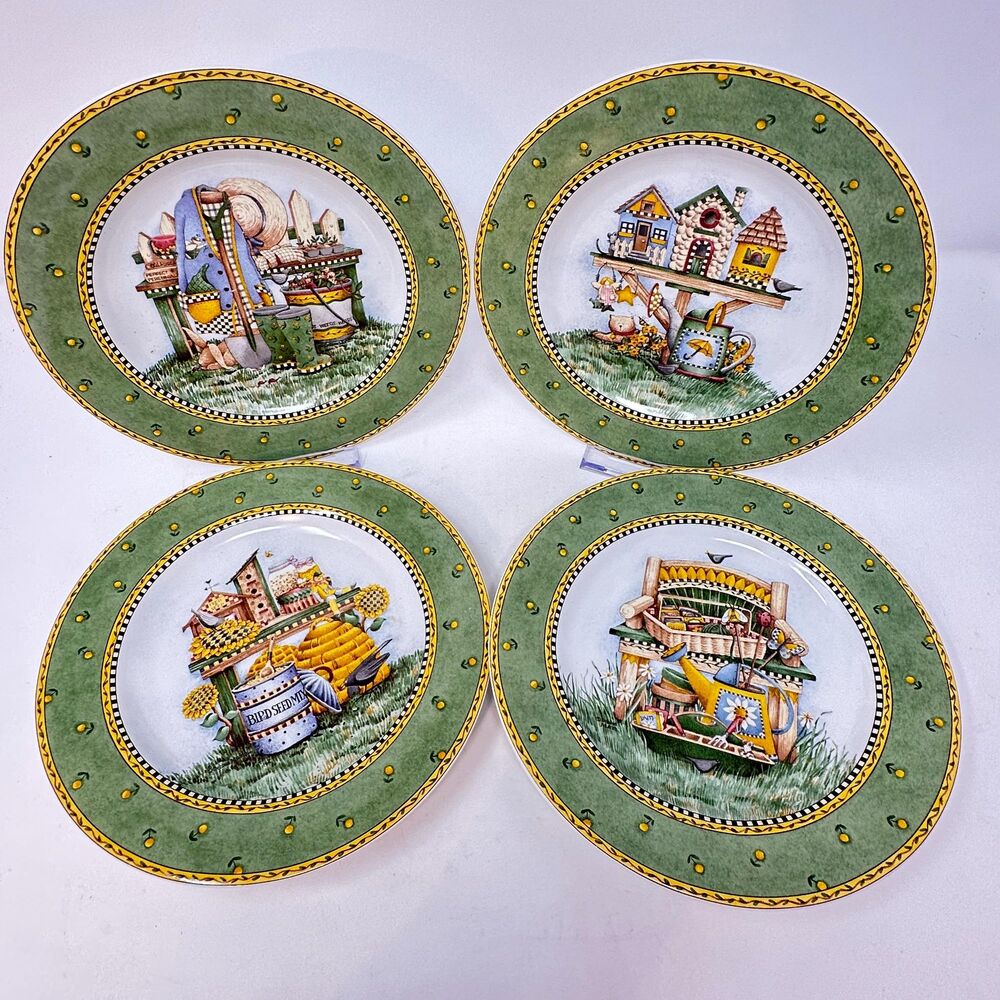 Vintage Sakura Debbie Mumm Garden Vignette Salad Dessert Plates Set of 4 Stonewa